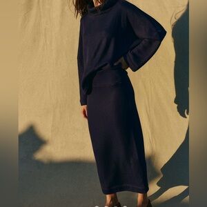 Free People Miley Reversibl Skirt Set in Indigo color